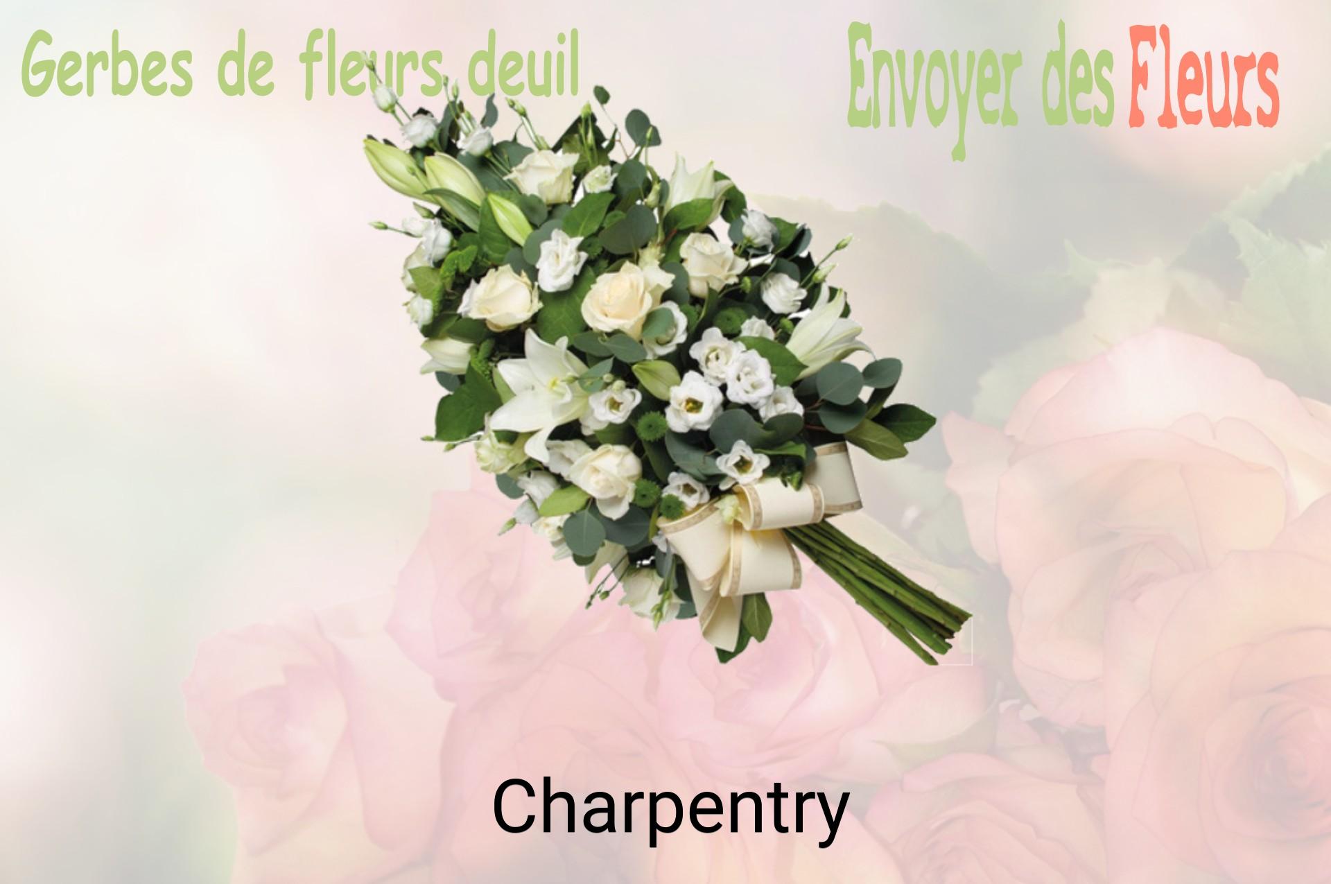 Gerbe de fleurs de deuil livrée à Charpentry